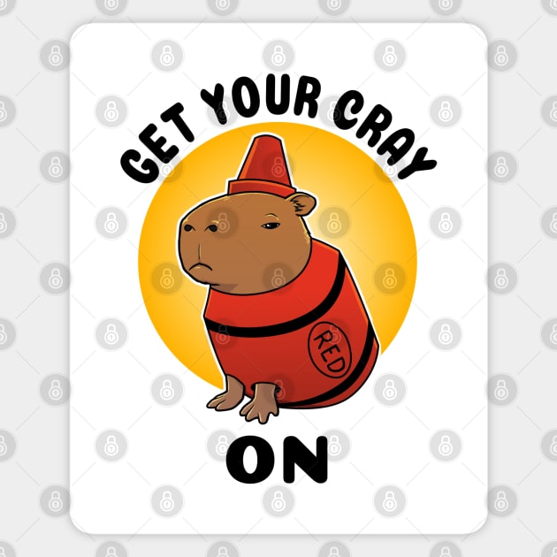 Get your cray on Capybara Crayon Magnet by capydays